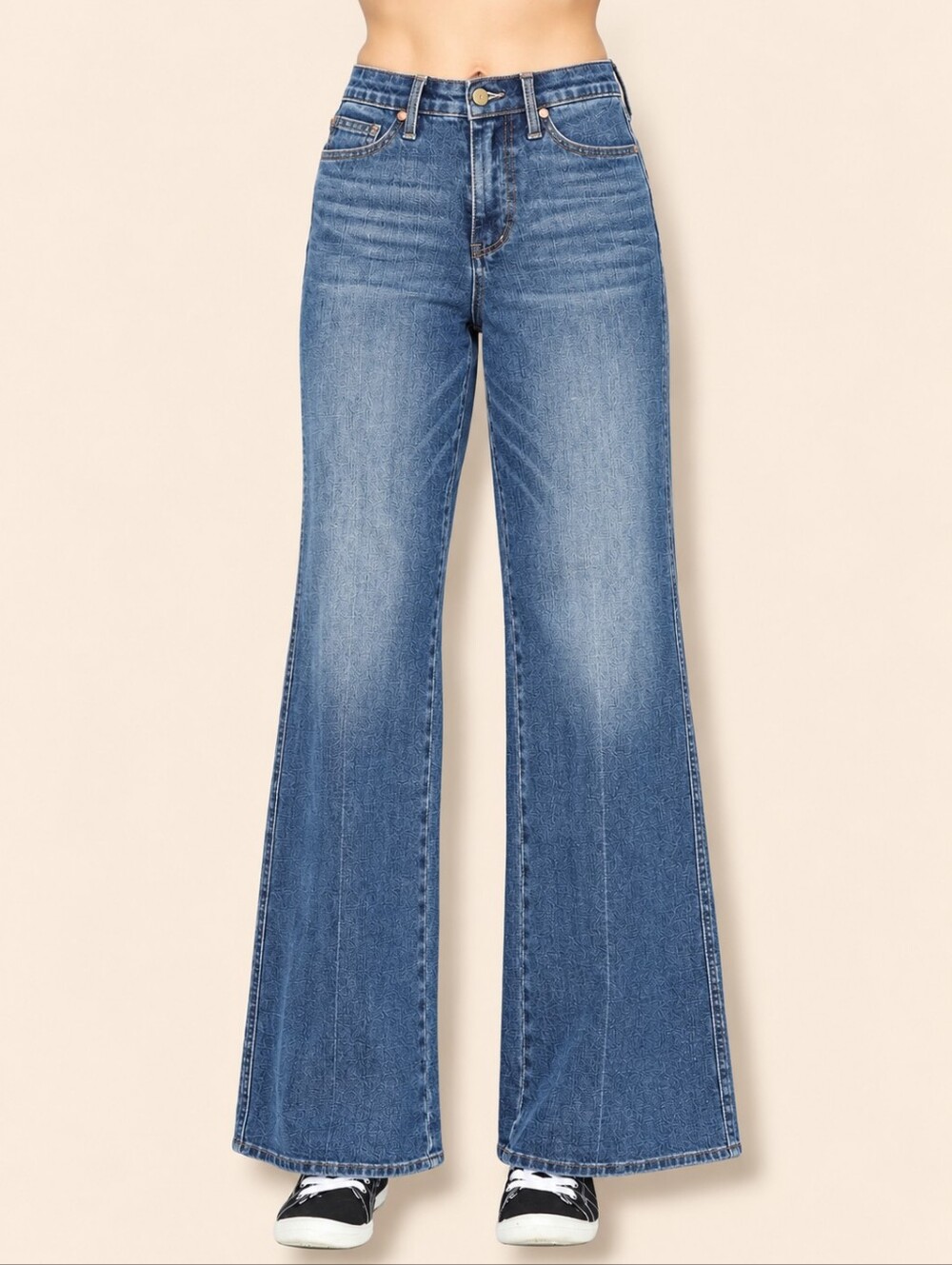 ❤️ NWOT! JUDY BLUE HIGH WAISTED TUMMY CONTROL RETRO WIDE JEANS, 16W (33 WOMAN)